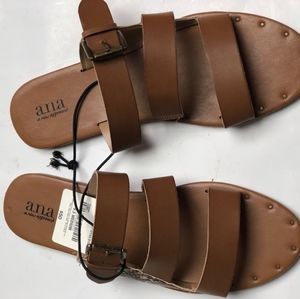 A.N.A. Erie Buckle Slip On Slides Flat Sandals Shoes brawn  still gladiator .